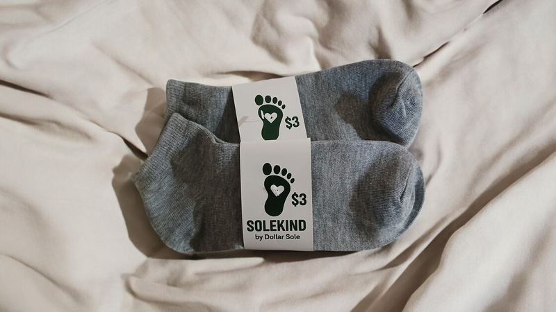 Men/Women gray ankle socks 2-pack SOLEKIND by Dollar Sole