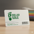 Dollar Sole gift card with green branding and colorful socks