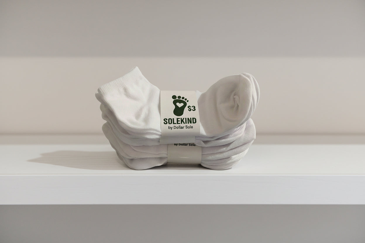 6-pair white sock bundle by Dollar Sole