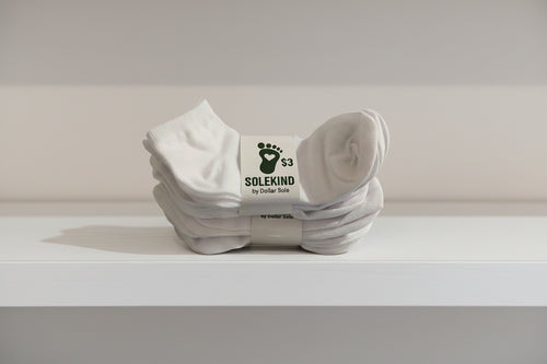 6-pair white sock bundle by Dollar Sole