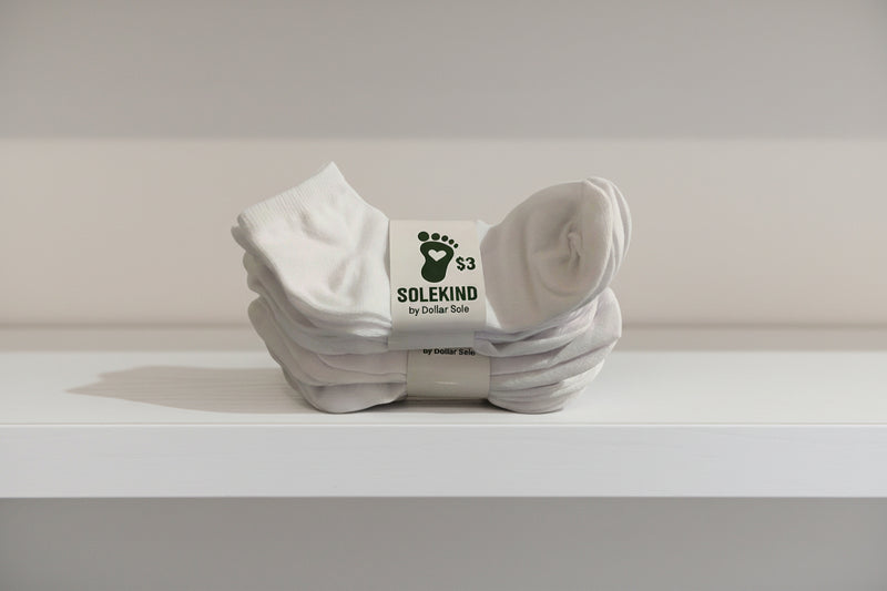 6-pair white sock bundle by Dollar Sole